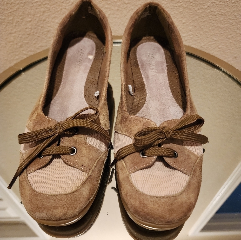 Aerosoles Light Green 💚 Telegram Suede Leather Flats Size 9 - Picture 3 of 6